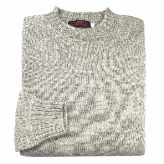 O'Connell's Undyed Shetland Wool 'Voe True' Sweater - Silver