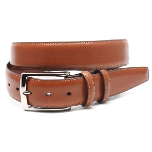 O'Connell's Venetian Calfskin Belt - Saddle