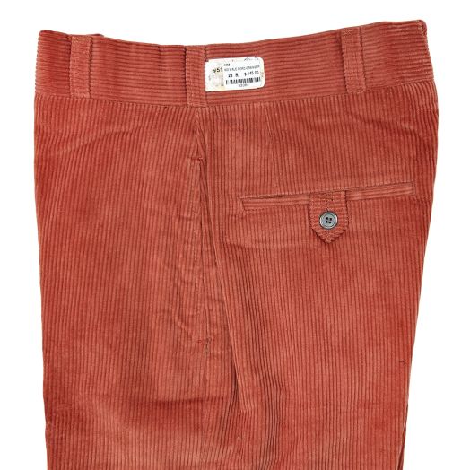 O'Connell's Vintage Plain Front 8-Wale Corduroy Trousers - Orange Rust