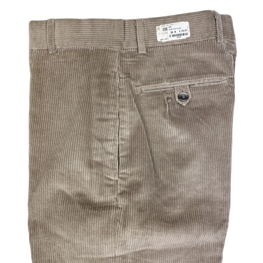 O'Connell's Vintage Plain Front 8-Wale Corduroy Trousers - Taupe