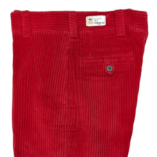 O'Connell's Vintage Plain Front French 4-Wale Corduroy Trousers - Red