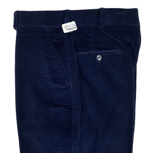 O'Connell's Vintage Plain Front Pinwale Corduroy Trousers - Navy