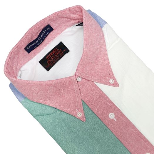 O'Connell's Vintage Short Sleeve Cotton 'Summer Chambray' Sport Shirt - Patch (Mlti2)