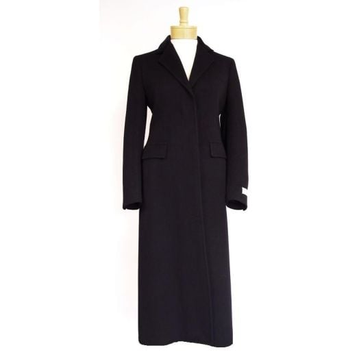O'Connell's Women's Cashmere Chesterfield Overcoat - Black with Velvet Collar