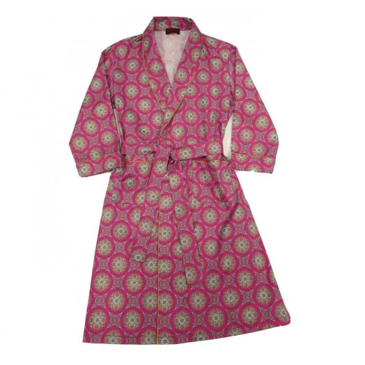 O'Connell's Women's Cotton Sateen Robe - Moroccan Medallions - Fuchsia (1009)