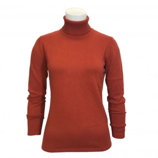 O'Connell's Women's Cotton Turtleneck - Brick (M6365)