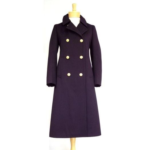 O'Connell's Women's Double Breasted Kate Topcoat - Wool - Navy
