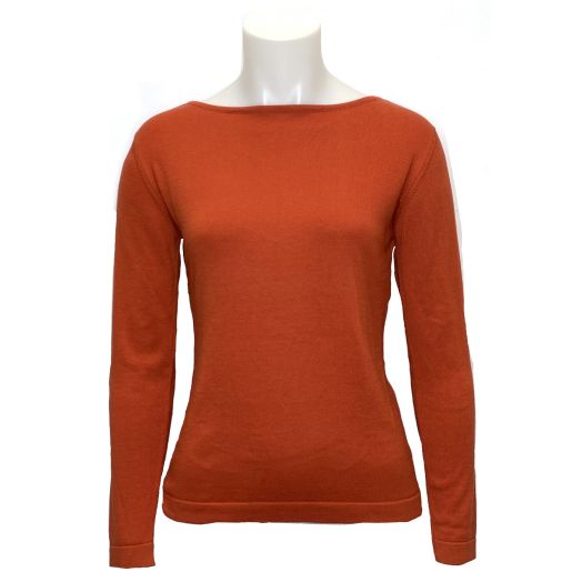 O'Connell's Women's Pima Cotton Boatneck Top - Paprika (3604)