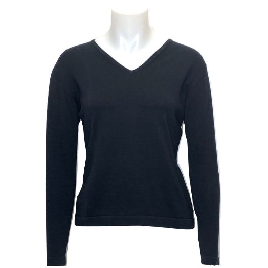 O'Connell's Women's Pima Cotton V-Neck Top - Black (3602)