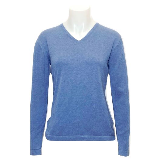 O'Connell's Women's Pima Cotton V-Neck Top - Denim (3602)