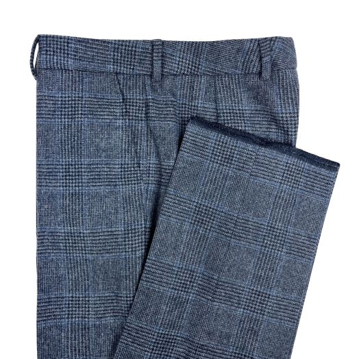 O'Connell's Women's Rebecca Wool & Cashmere Flannel Trousers - Glen Plaid - Navy (CW12)