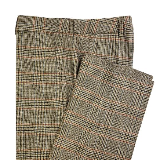 O'Connell's Women's Rebecca Wool & Cashmere Flannel Trousers - Glen Plaid - Olive (CW13)