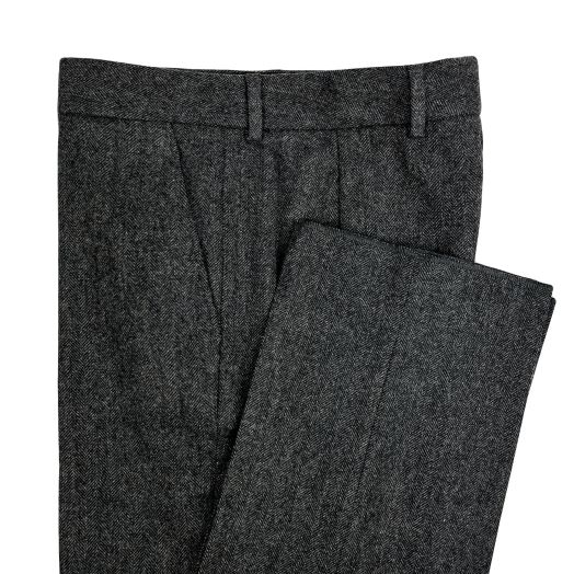O'Connell's Women's Rebecca Wool & Cashmere Flannel Trousers - Herringbone - Charcoal (CW3)