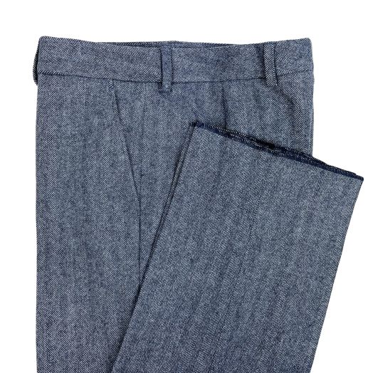 O'Connell's Women's Rebecca Wool & Cashmere Flannel Trousers - Herringbone - Navy (CW7)