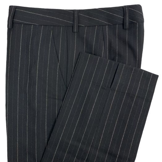 O'Connell's Women's Rebecca Wool Flannel Trousers - Pinstripe - Black & White (1184CA-01)