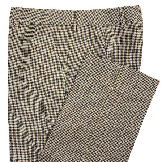 O'Connell's Women's Rebecca Wool Trousers - Mini Check - Tan (1150CA-01)