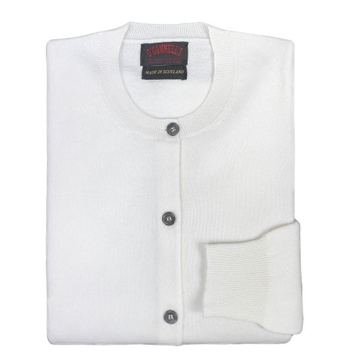 O'Connell's Women's Scottish Cashmere Cardigan - White