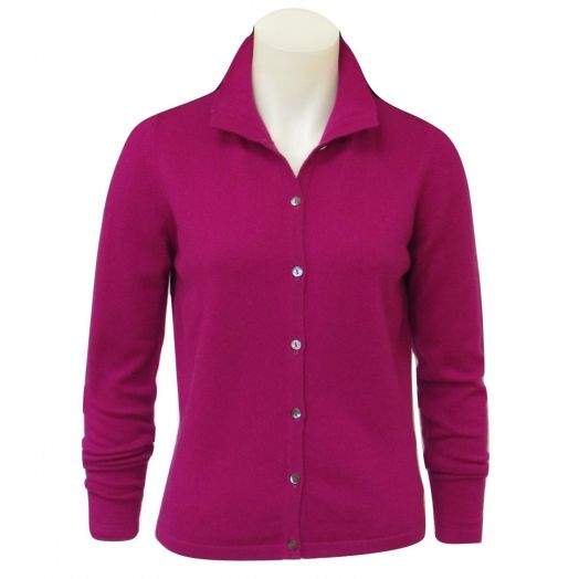 O'Connell's Women's Scottish Cashmere Collared Cardigan - Elsa