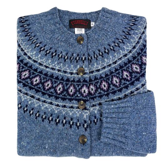 O'Connell's Women's Scottish Merino Wool Cardigan - Donegal Fair Isle - Ossian