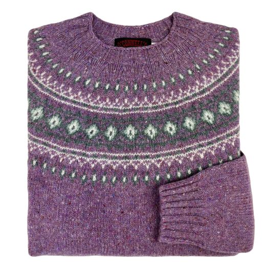 O'Connell's Women's Scottish Merino Wool - Donegal Fair Isle - Orchid