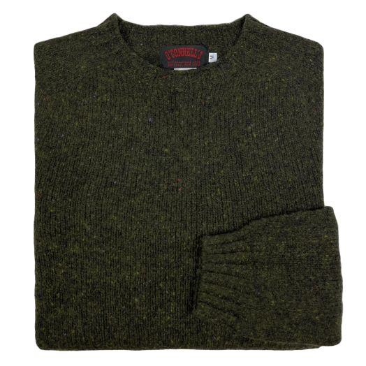 O'Connell's Womens Scottish Merino Wool Donegal Sweater - Loden Green