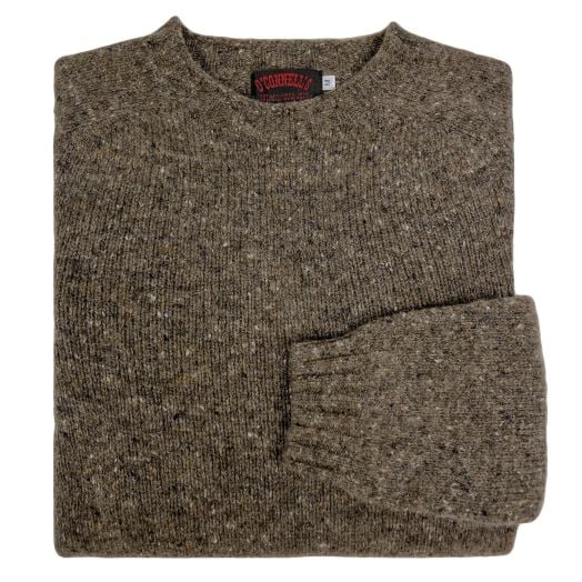 O'Connell's Womens Scottish Merino Wool Donegal Sweater - Mink