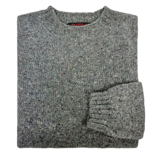O'Connell's Women's Scottish Merino Wool Donegal Sweater - Oxford Grey