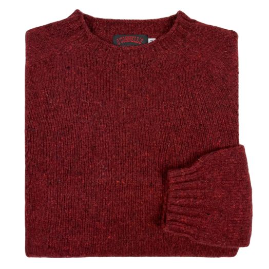 O'Connell's Womens Scottish Merino Wool Donegal Sweater - Red