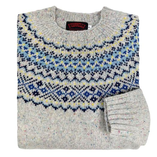 O'Connell's Womens Scottish Merino Wool Fair Isle Sweater - Donegal - Funfetti