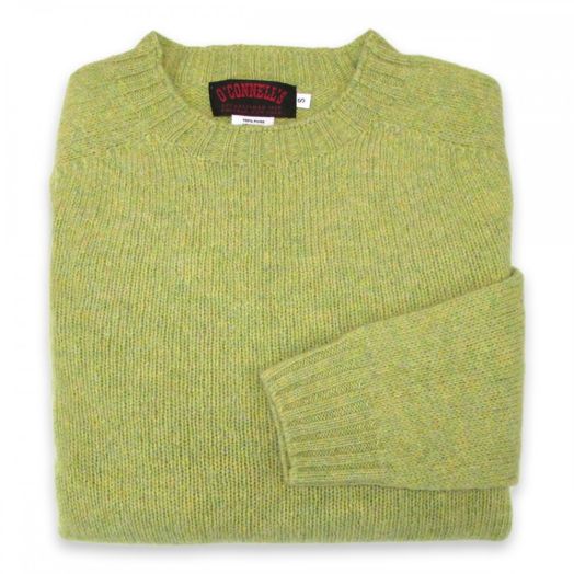 O'Connell's Womens Scottish Shetland Crewneck Sweater - Kiwi