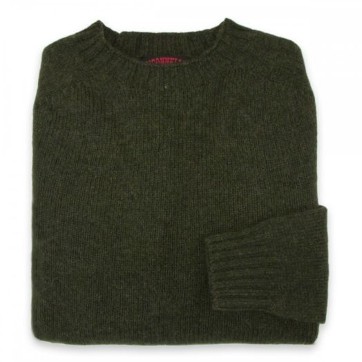O'Connell's Womens Scottish Shetland Crewneck Sweater - Loden