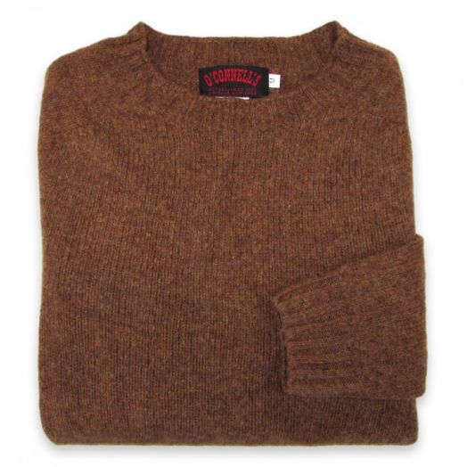 O'Connell's Womens Scottish Shetland Crewneck Sweater - Pecan