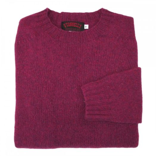 O'Connell's Womens Scottish Shetland Crewneck Sweater - Petunia