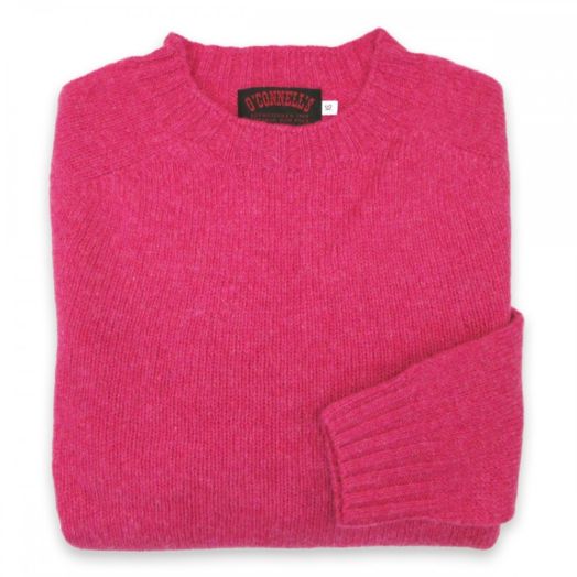 O'Connell's Womens Scottish Shetland Crewneck Sweater - Rose