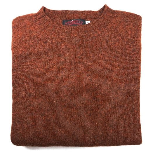 O'Connell's Womens Scottish Shetland Crewneck Sweater - Rust