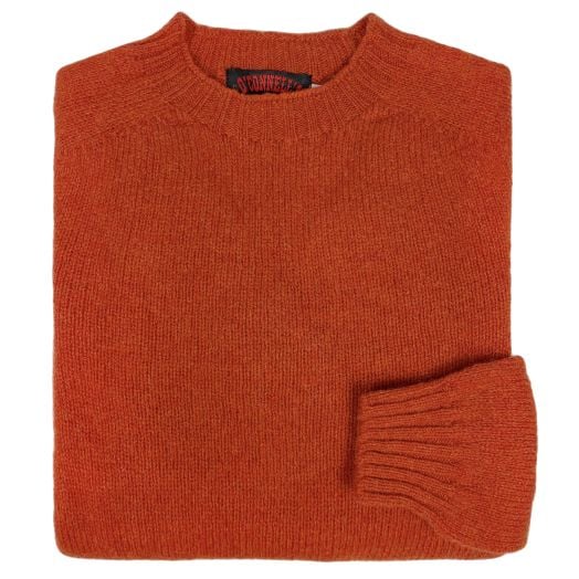 O'Connell's Womens Scottish Shetland Crewneck Sweater - Spice
