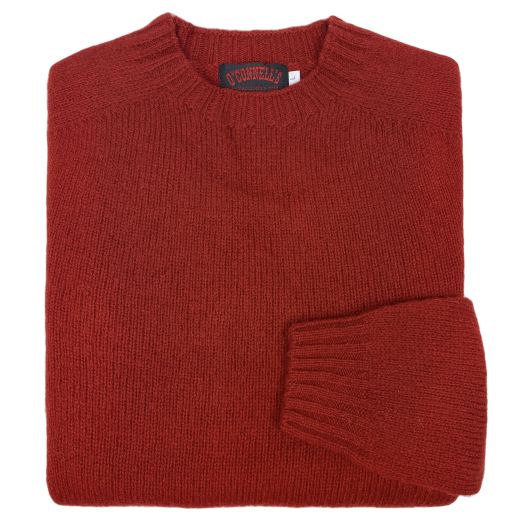 O'Connell's Womens Scottish Shetland Crewneck Sweater - Tudor Red