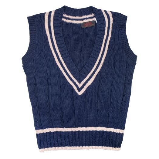 O'Connell's NOS Women's Sleeveless Cotton Cricket Sweaters - Navy & Light Pink