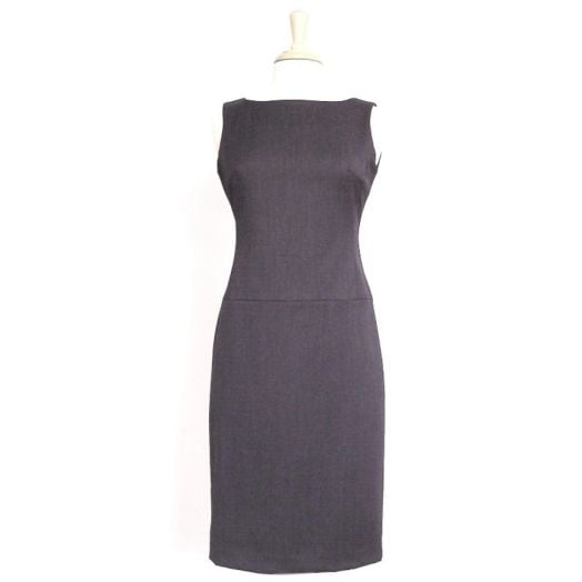 O'Connell's Wool Twill Sleeveless Dress - Marissa - Charcoal Grey