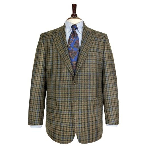 O'Connell's Wool & Cashmere Sport Coat - Dark Olive District Check