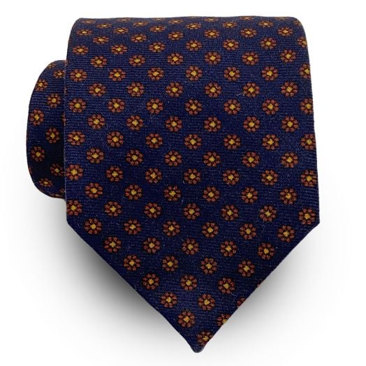 O'Connell's Wool Challis Necktie - Foulard - Navy (100338)