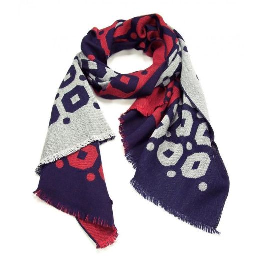 Seaward & Stearn Wool Deco Scarf - Navy (68667)