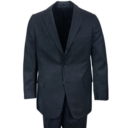 New Old Stock Oakloom Wool Flannel Pinstripe Suit - Charcoal Blue
