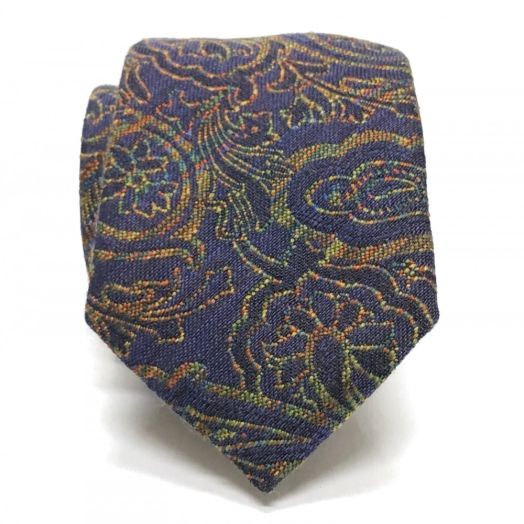 O'Connell's Woven Wool & Silk Necktie - Melange Paisley - Purple (87507)