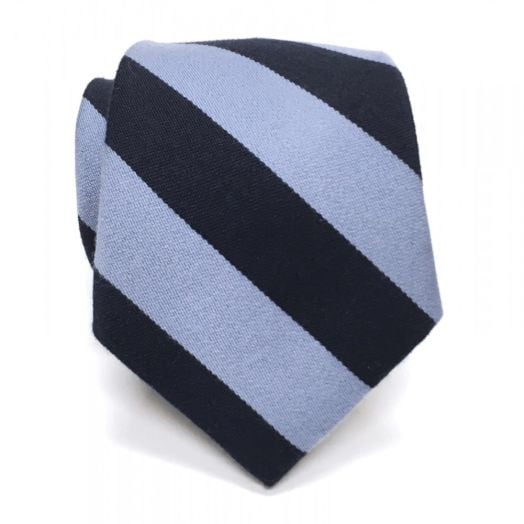 O'Connell's Wool & Silk Necktie - Regimental Guard Stripe - Navy & Sky (92740)