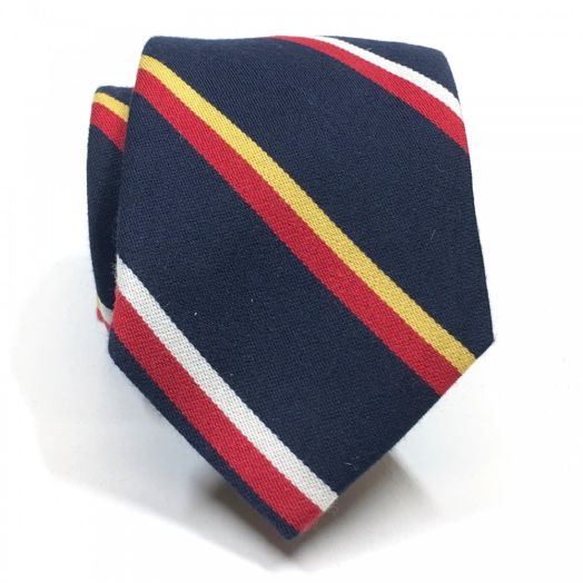 O'Connell's Wool & Silk Necktie - Repp Stripe - Navy (94259)