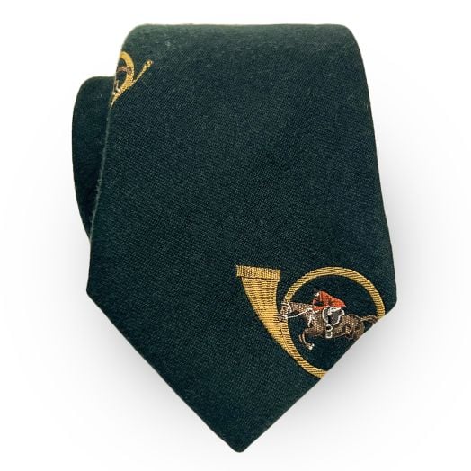 O'Connell's Wool & Silk Necktie - Rider & Horn - Forest (099942)