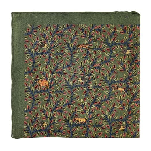 O'Connell's Wool & Silk Pocket Square - Savannah Life - Green (113441)
