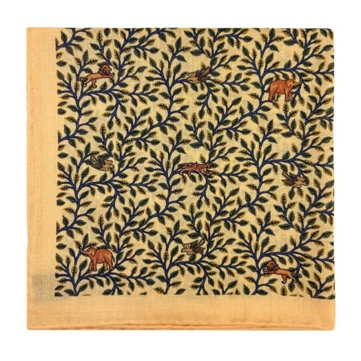 O'Connell's Wool & Silk Pocket Square - Savannah Life - Yellow(113443)