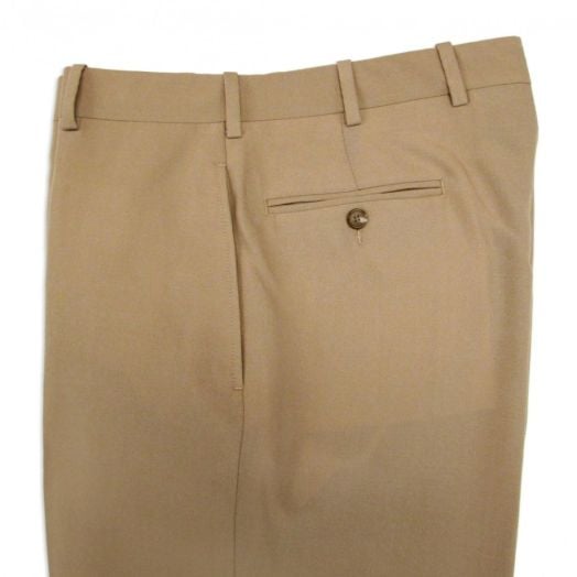 O'Connell's Worsted Wool Trouser - Plain Front - Tan